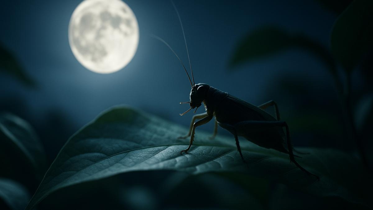 Сверчок поёт под луной