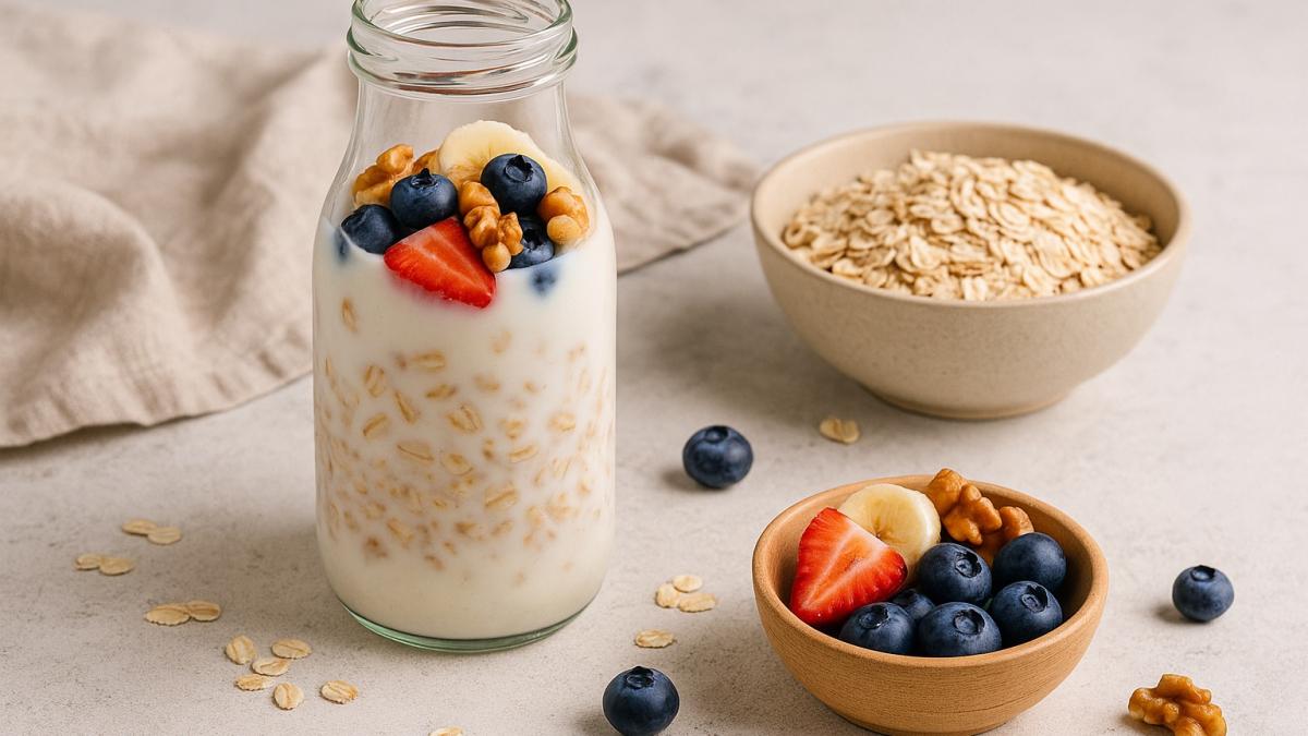 Кефир с овсяными хлопьями