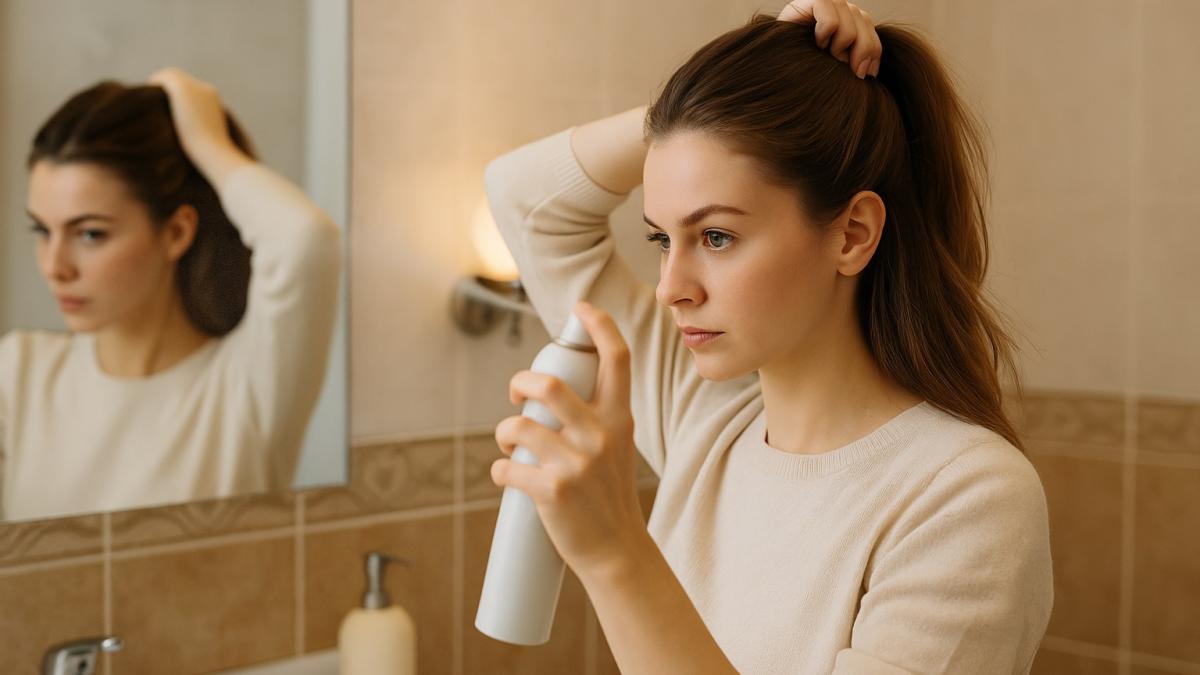 Укладка волос перед зеркалом