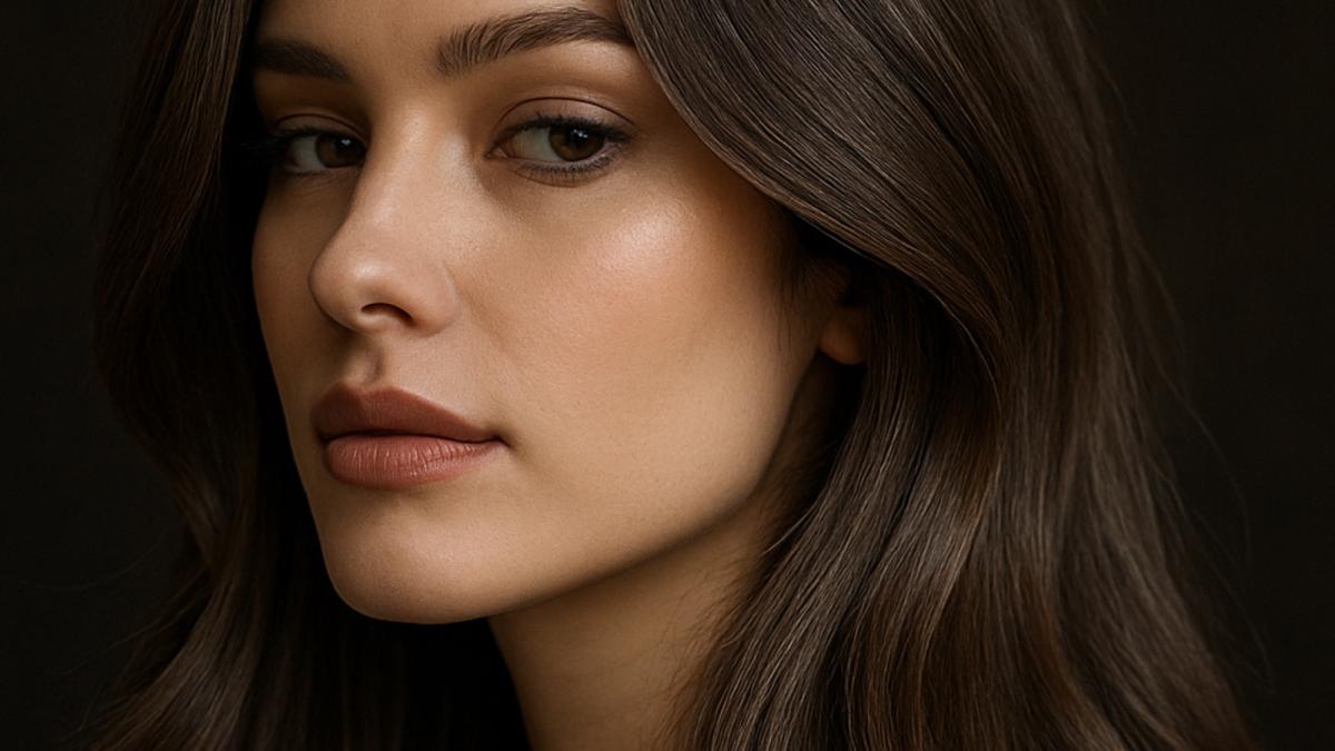 Женщина с дымчато-коричневыми волосами