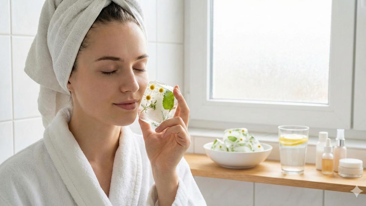 Уход за глазами косметическим льдом