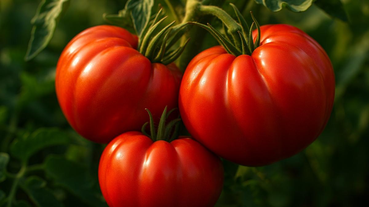 Крупноплодные томаты на грядке