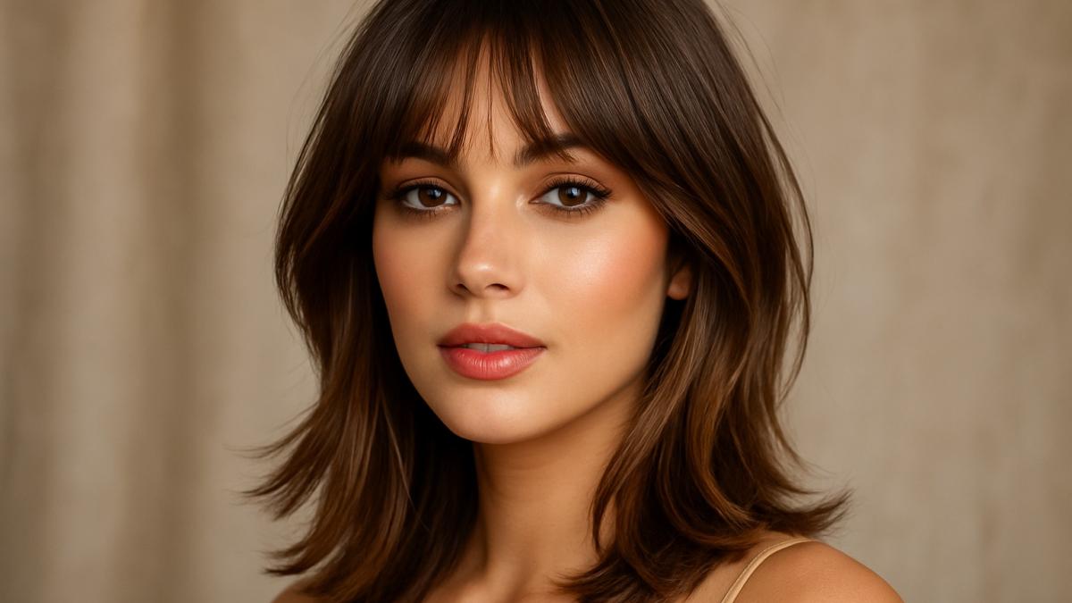 Девушка со стрижкой с челкой