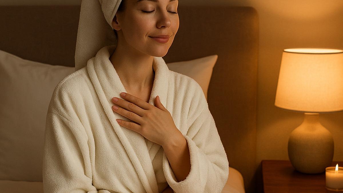 Женщина в домашнем ритуале ухода