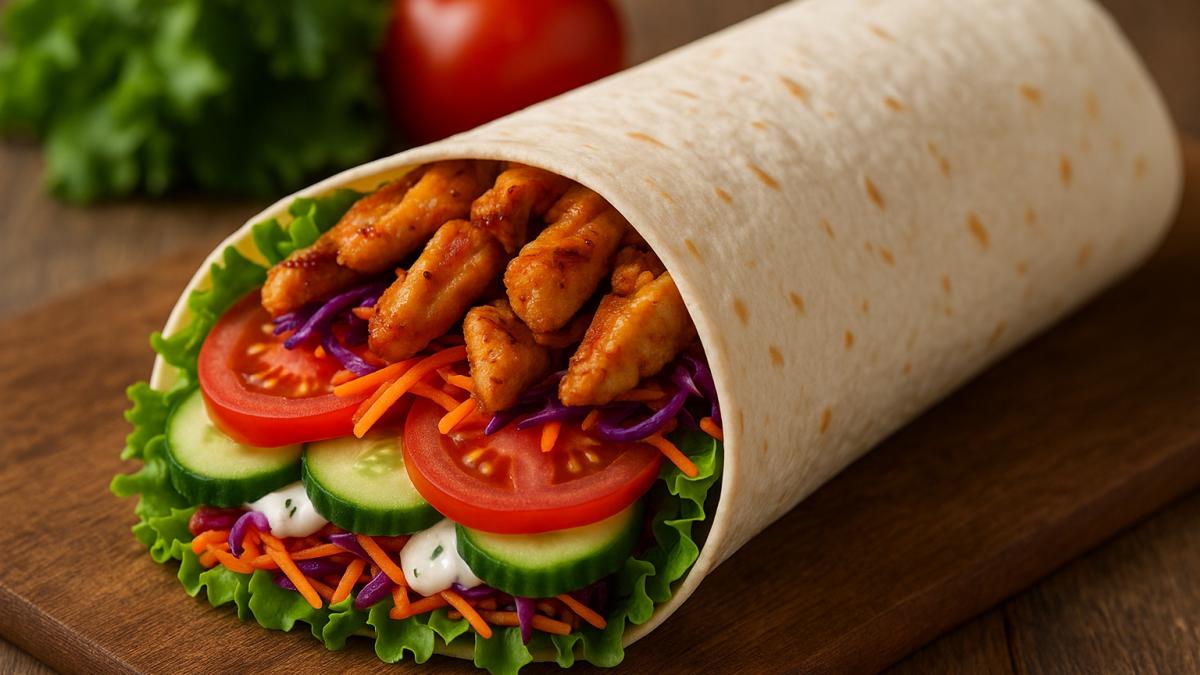 Домашняя шаурма с курицей и овощами
