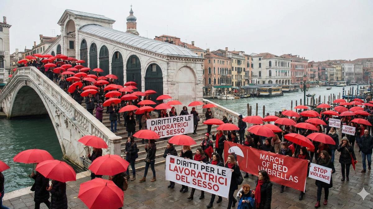 Марш красных зонтов