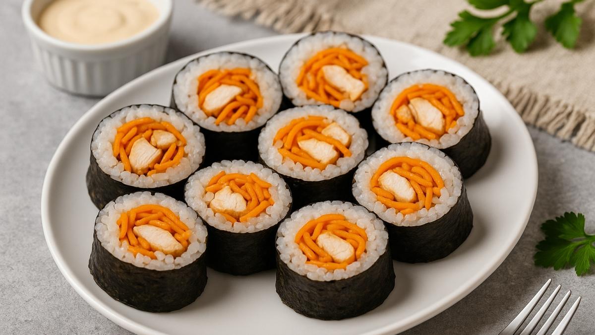 Роллы с курицей и морковью по-корейски