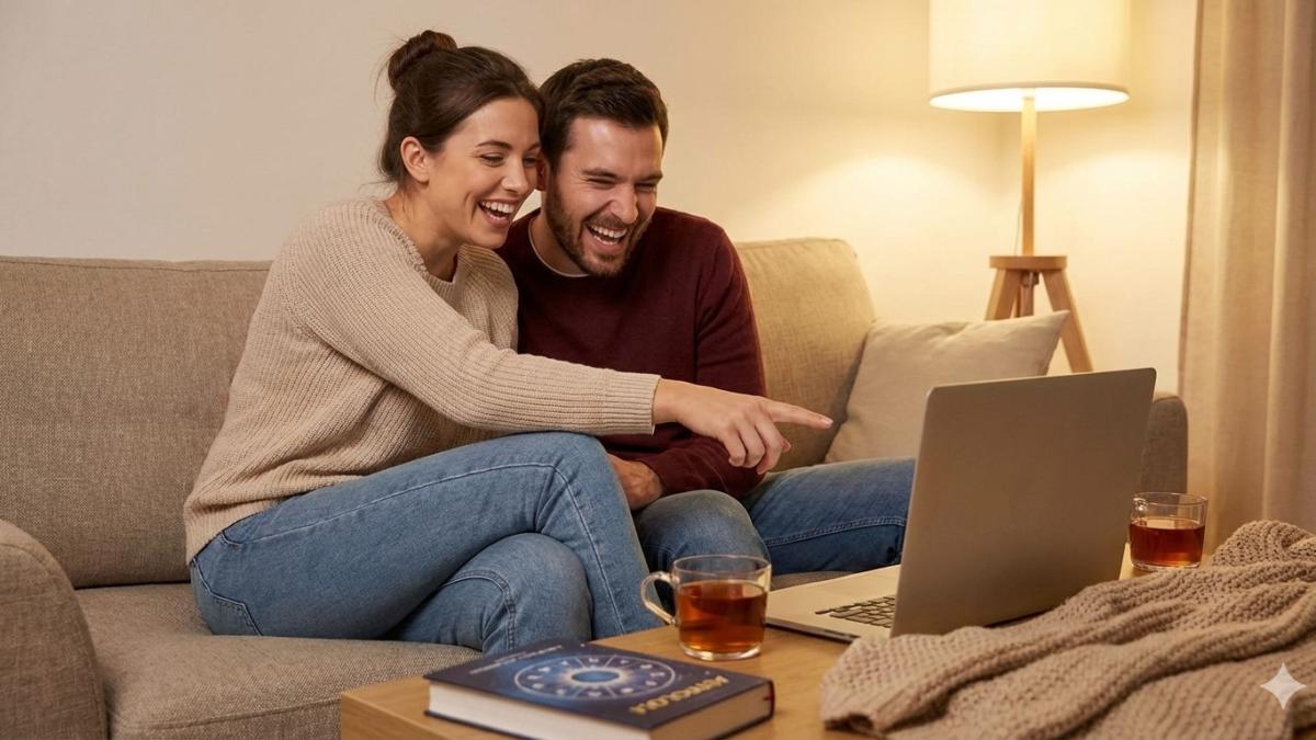 Мужчина и женщина смеются