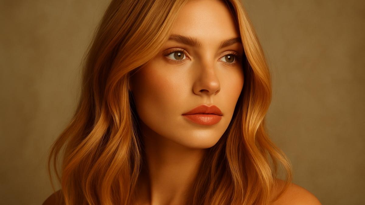 Блондинка с медовым оттенком волос