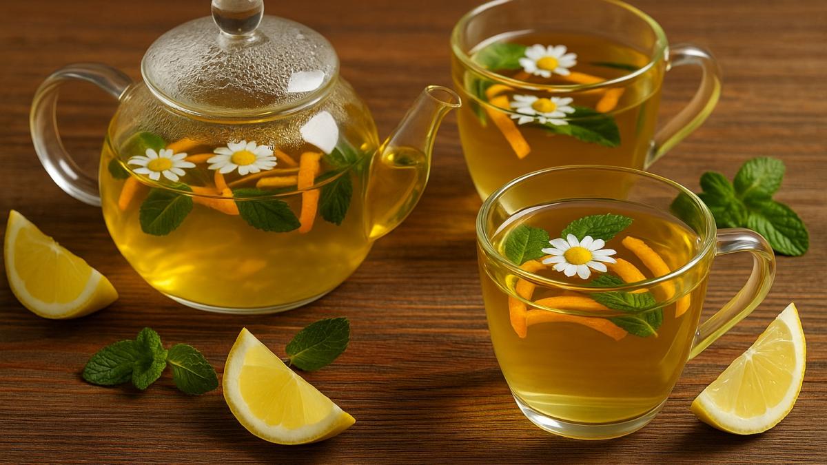 Чай из ромашки и апельсиновой цедры