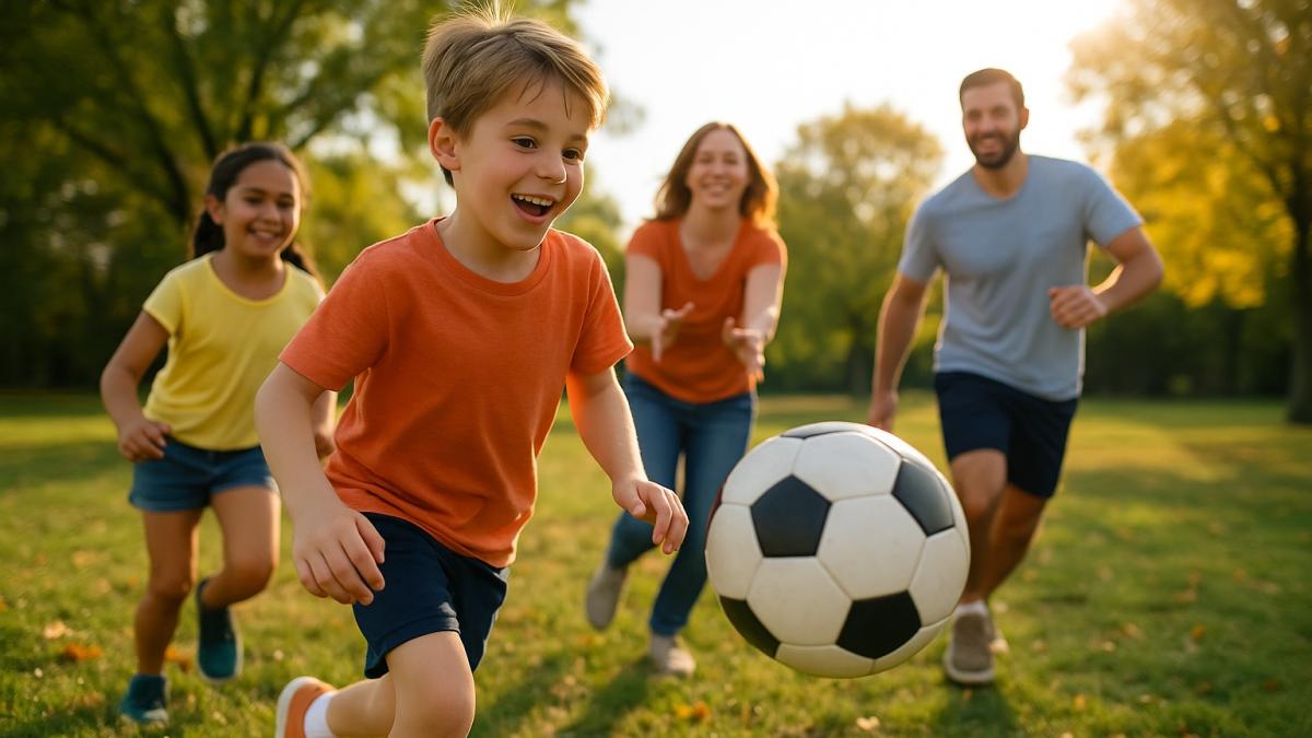 Дети играют с мячом