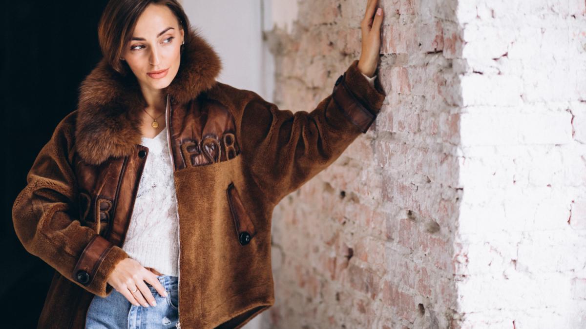 Пальто из овчины с мехом