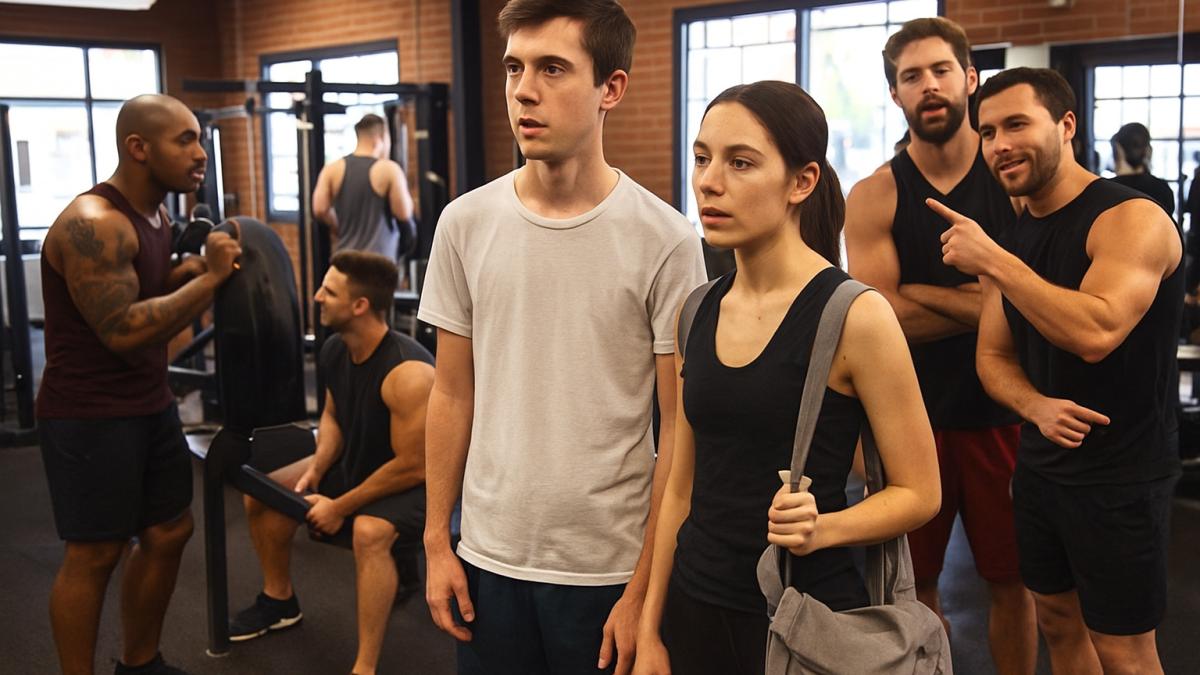 пара впервые заходит в спортзал