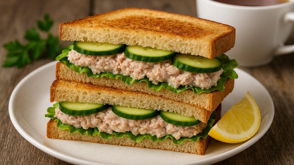 Сэндвич с тунцом и огурцами
