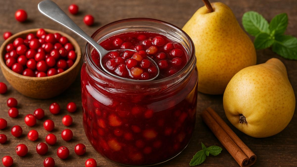 Джем из брусники и груш