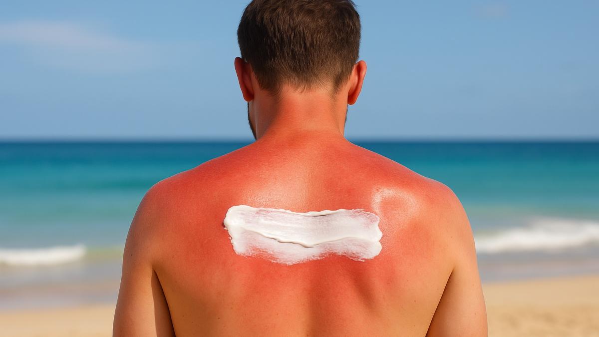 Крем на обгоревшей спине