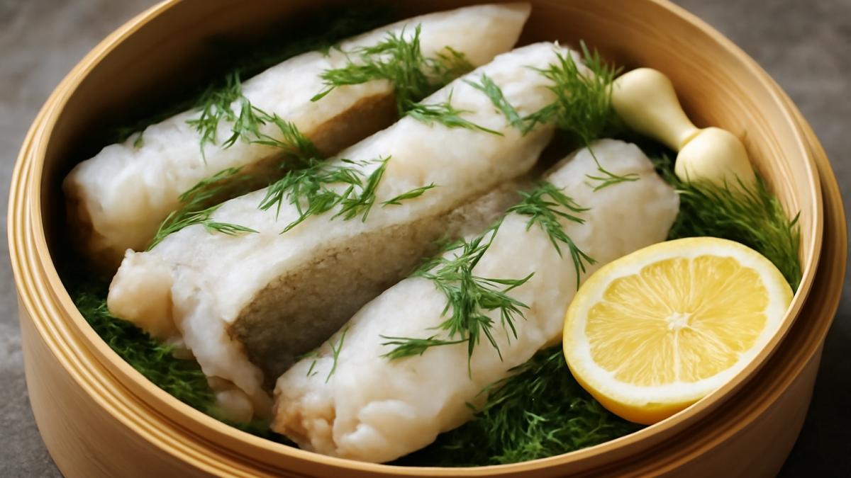 Судак на пару с укропом