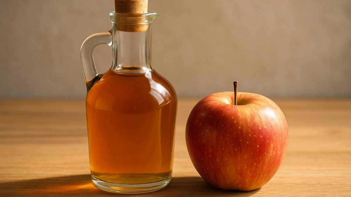 Яблочный уксус и яблоко