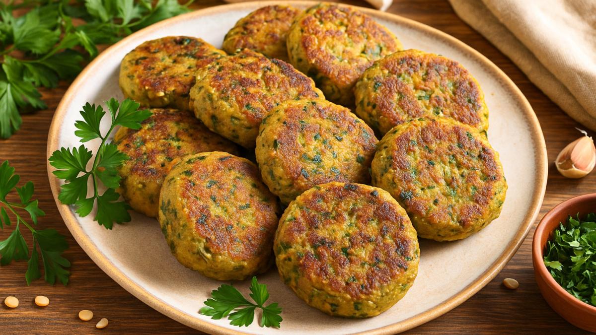 Гороховые котлеты с чесноком и зеленью