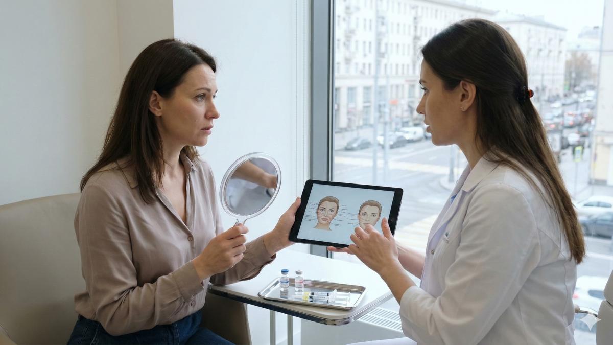 Женщина на приеме у косметолога