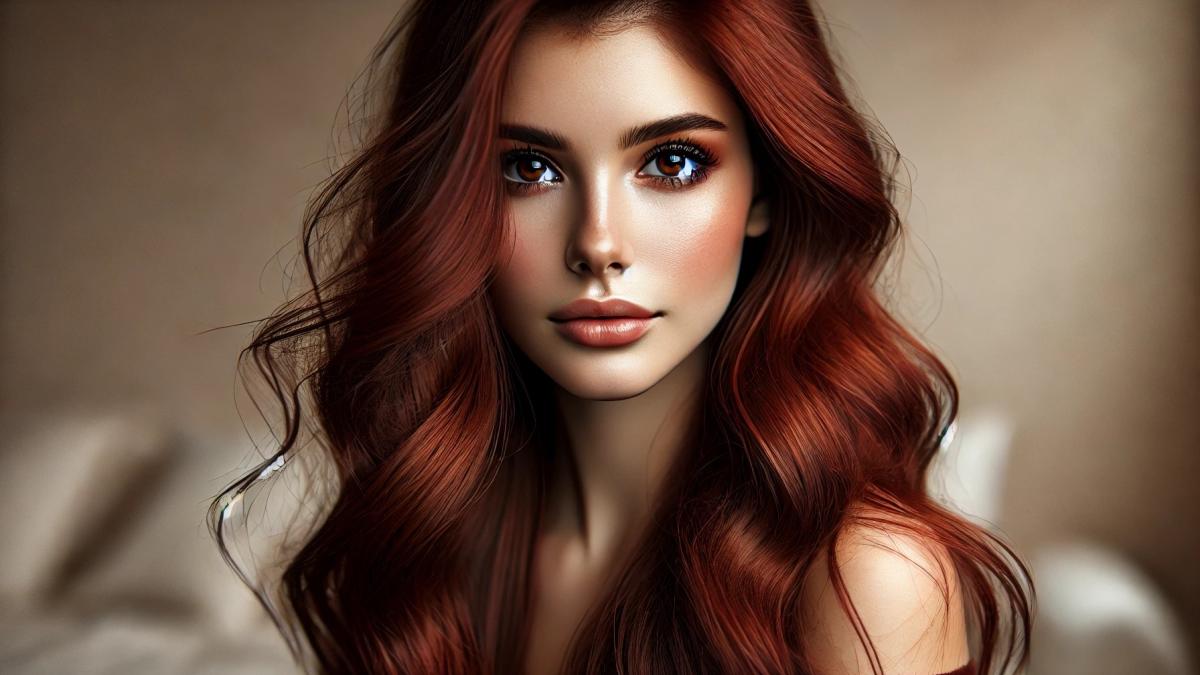 Окрашивание волос: глубокий рыжий с коричневым подтоном