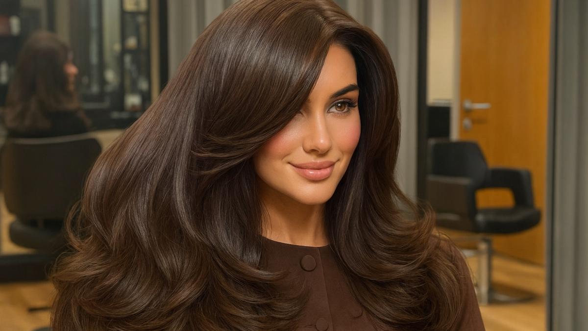 Объёмная укладка в салоне