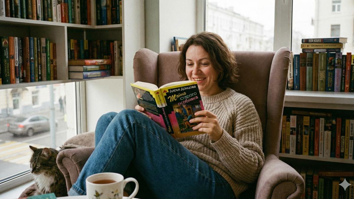 Девушка читает книгу