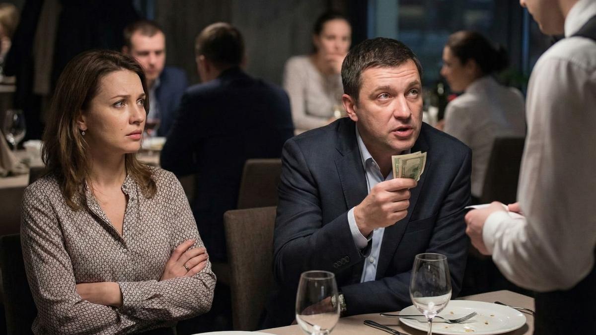 Мужчина и женщина в ресторане