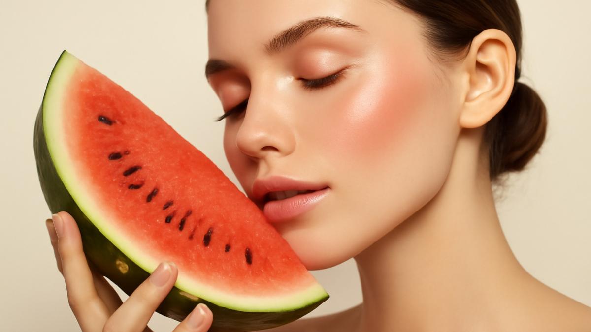 Женщина с арбузом в руках