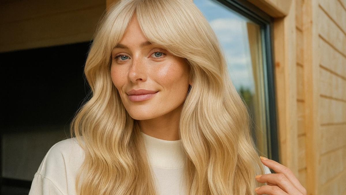 Блондинка с длинными волнистыми волосами