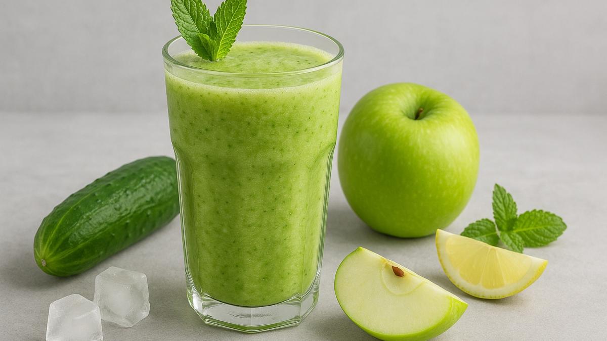 Огуречно-яблочный смузи с мятой