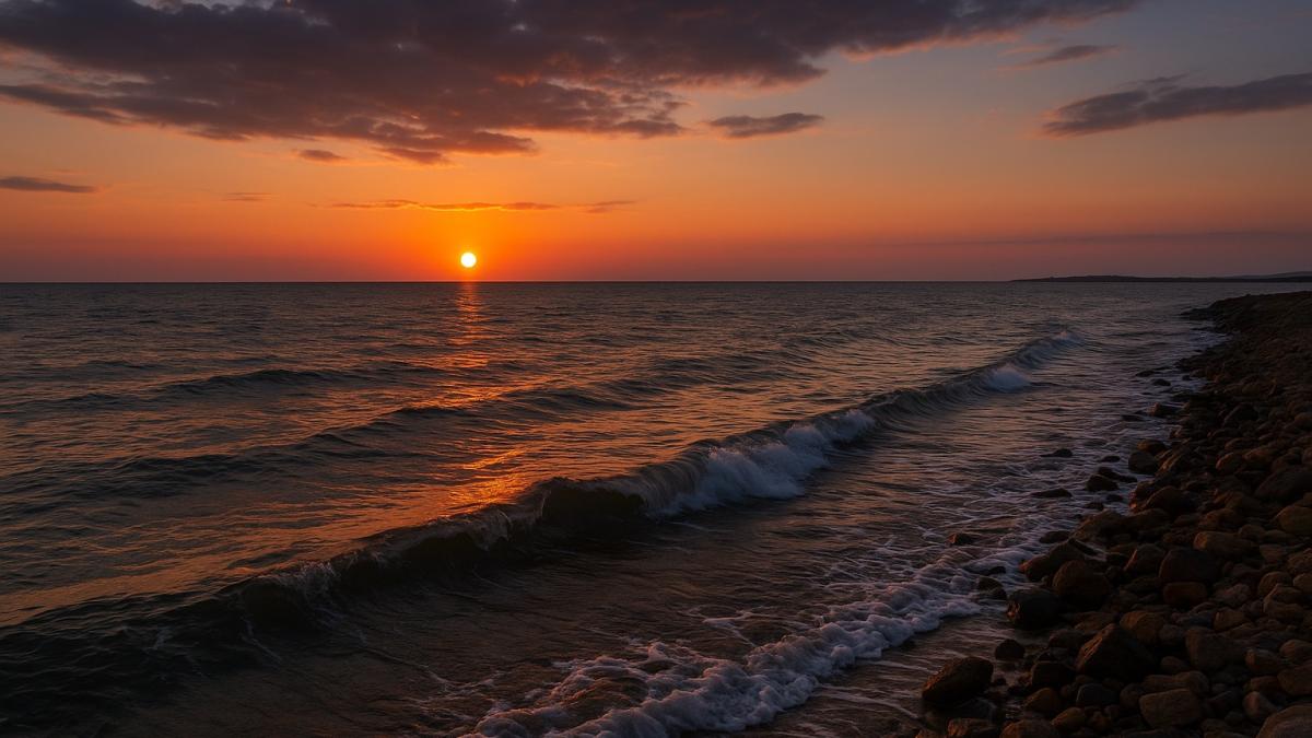 Закат над Каспийским морем