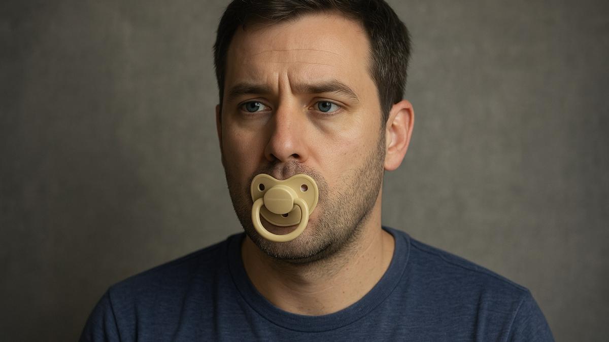 Мужчина с пустышкой