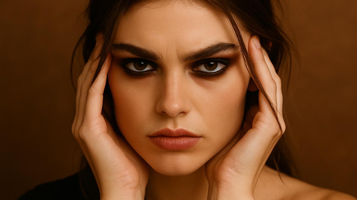 Дерзкий коричневый гранж-макияж