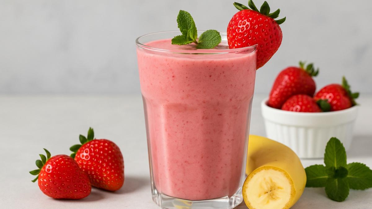 Смузи из банана и клубники