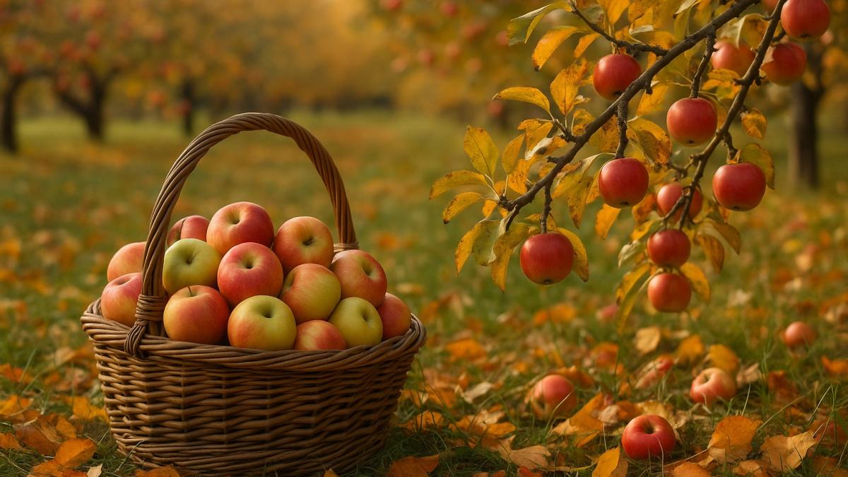 Яблоки в корзине