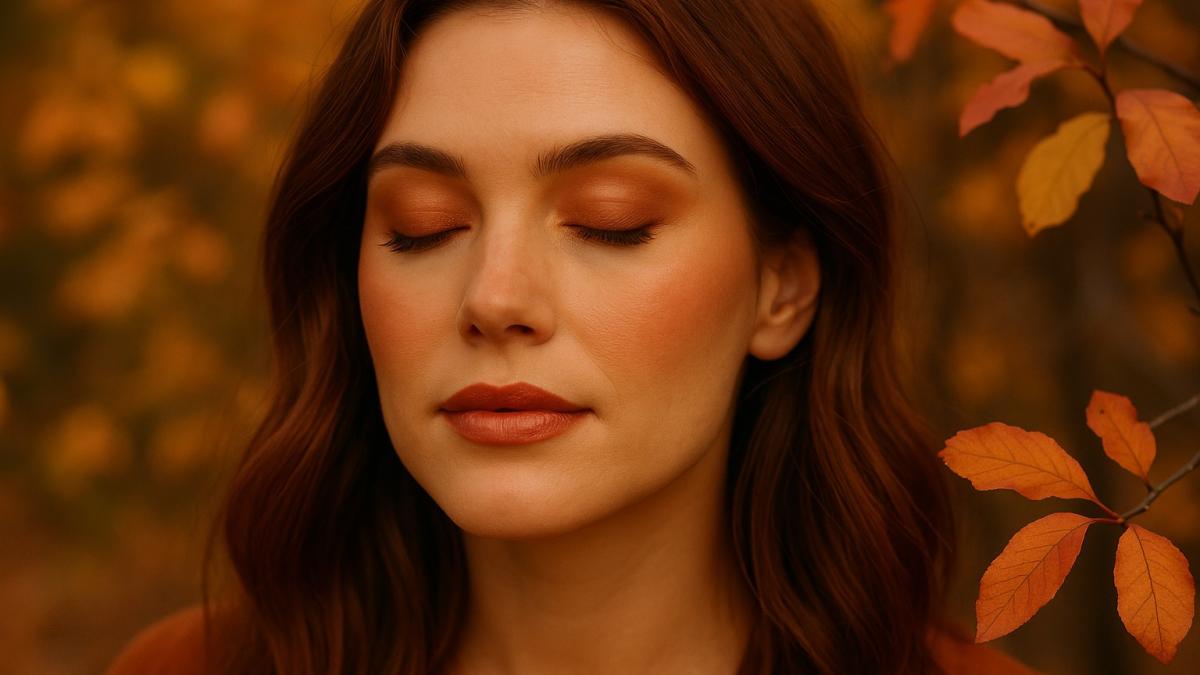 Осенний макияж в тёплых оттенках