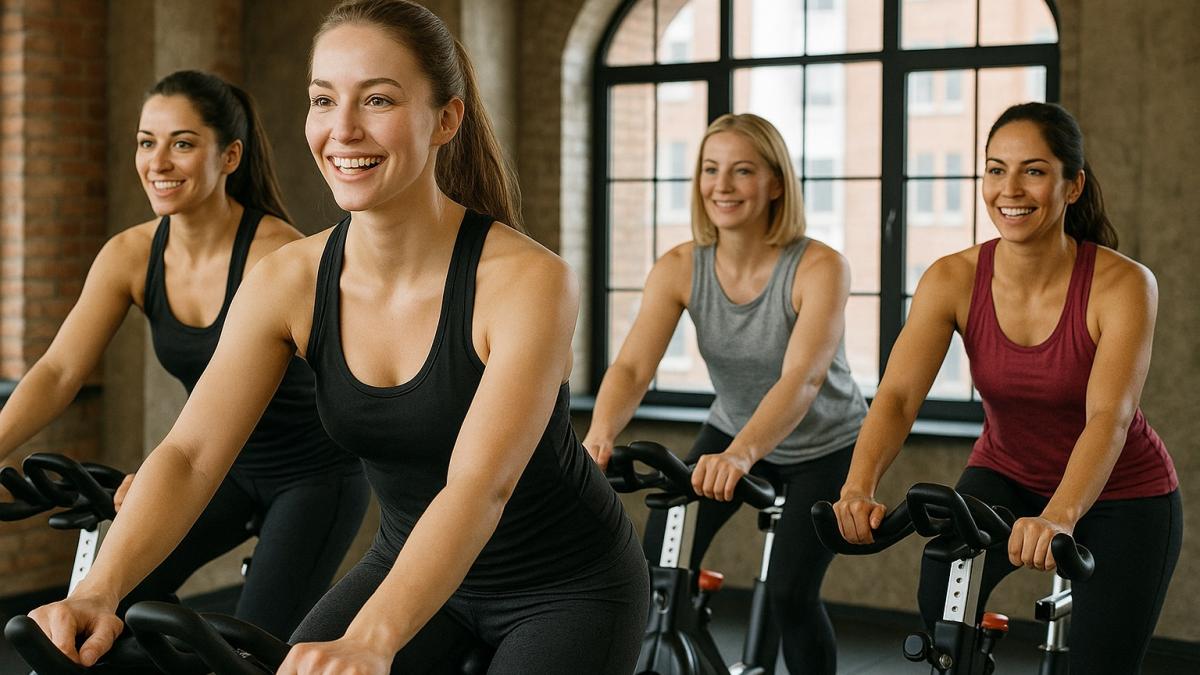 Занятие на велотренажере