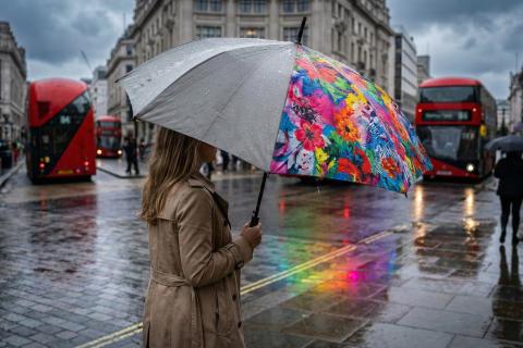 Эффект хамелеона: как британские дизайнеры Squid London заставили зонты менять цвет под дождем