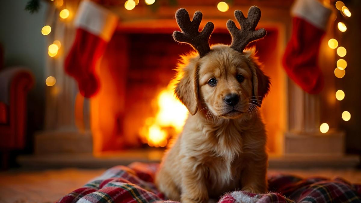 Собака на празднике