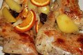 Новогодние куриные окорочка с апельсинами