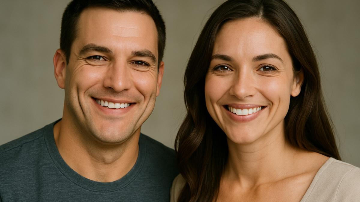 Пара с ямочками