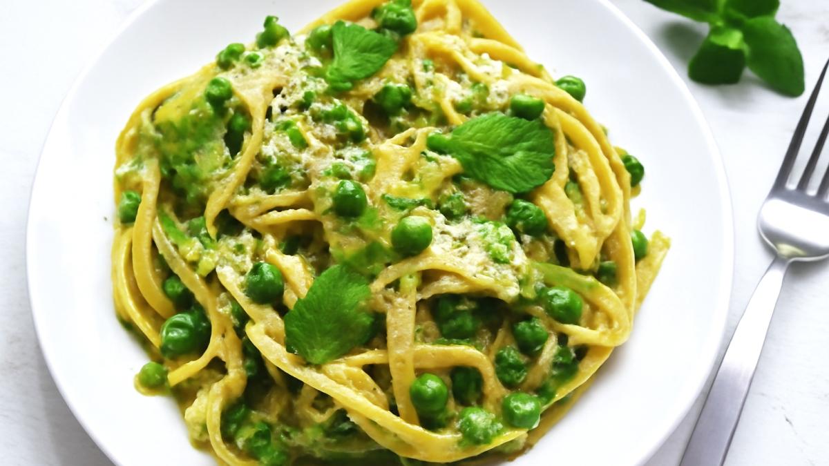 Паста с горошком и мятой