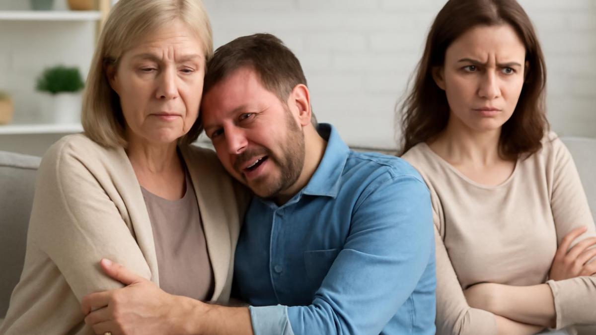 Шуточная сцена о маменькином сынке