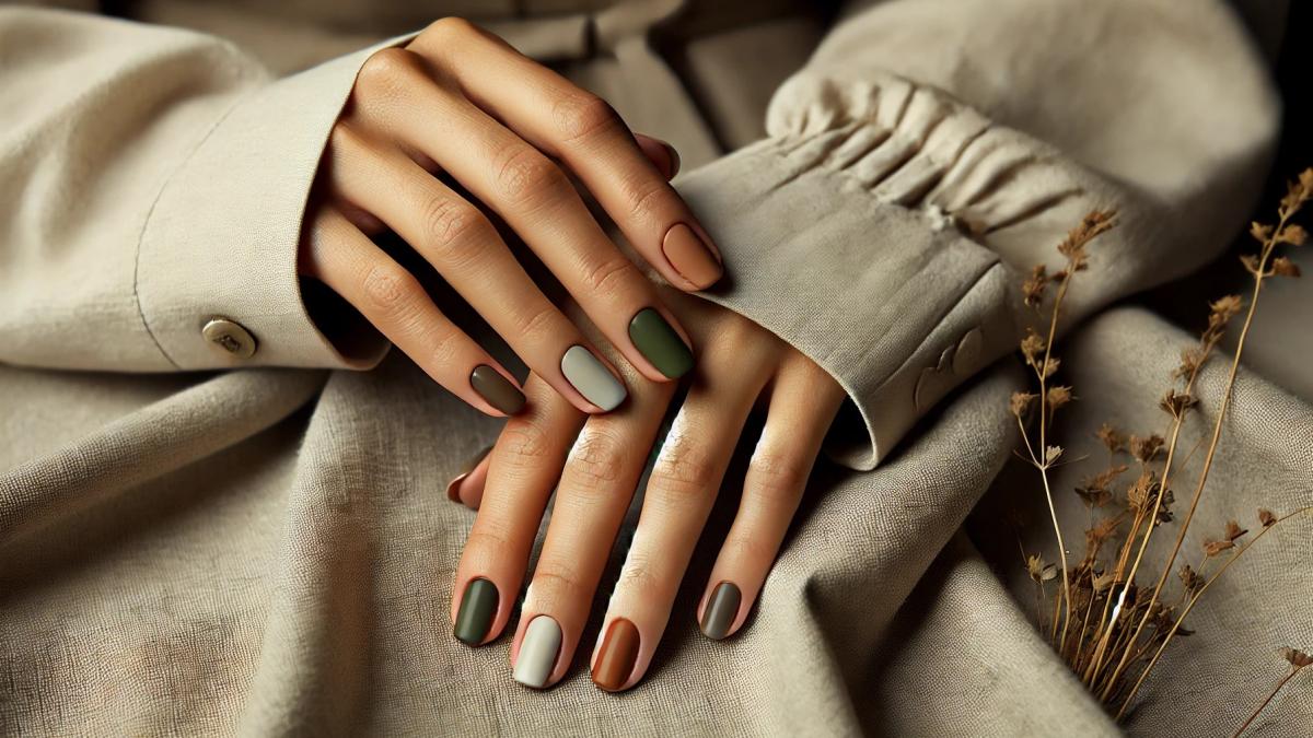 Маникюр землистого цвета