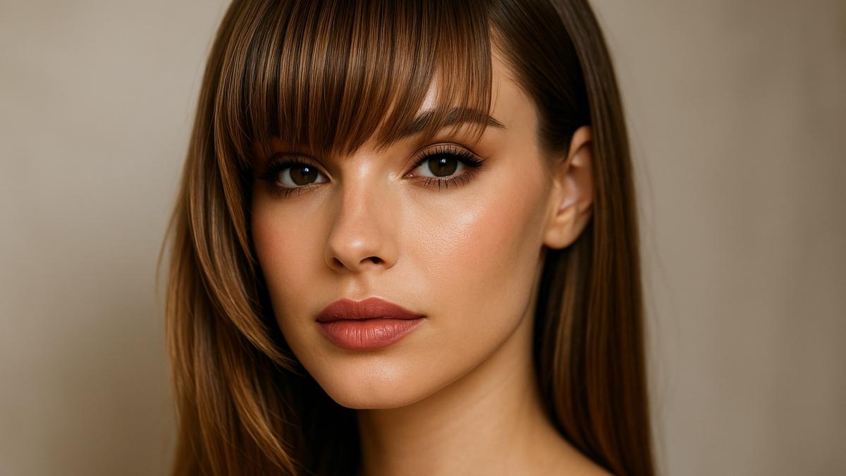 Девушка с водопадной челкой