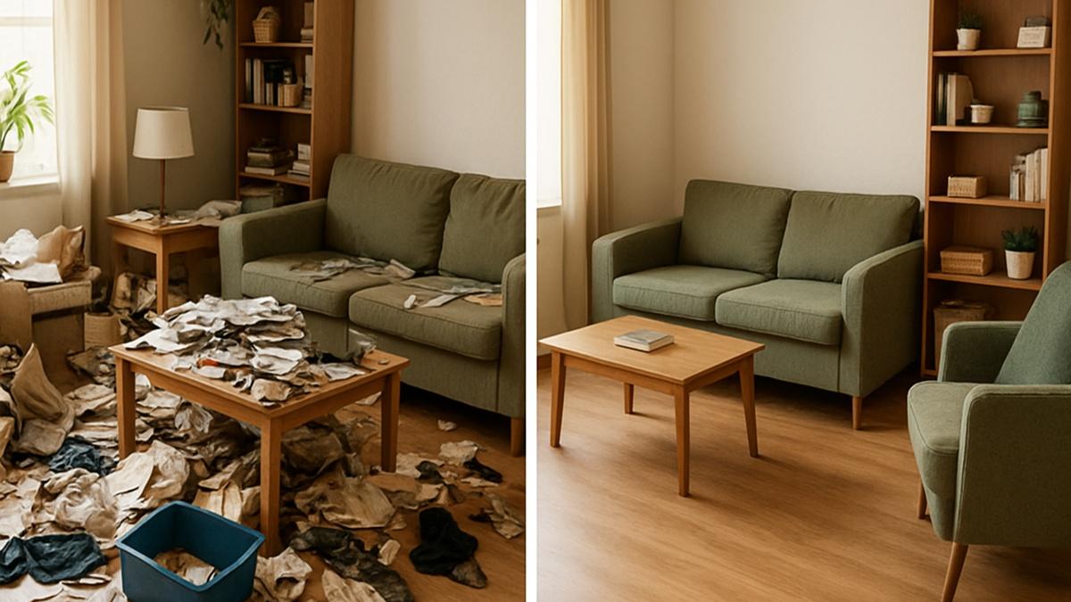 До и после уборки