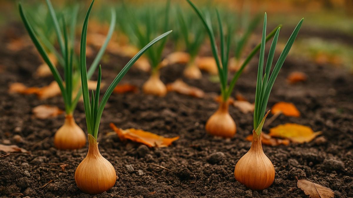 Лук под зиму на грядке