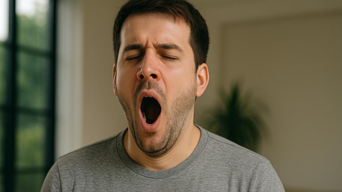 Зевающий мужчина